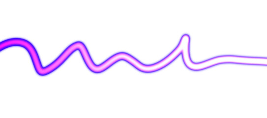 Fototapeta premium Moving blue red orange light streak rays on transparent background. Smooth glowing light beam flow wave shaped neon PNG.