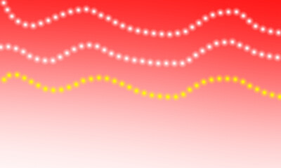 White and yellow string lights on transparent red gradient background