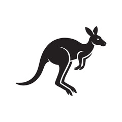 Kangaroo Silhouette Logo Vector – Minimal Animal Icon Design Wildlife Emblem