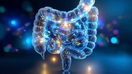 Healthy Gut Microbiome, Digestion, Colon Health - 3D Render