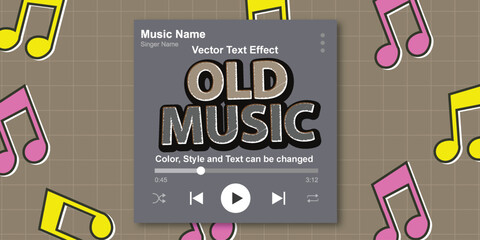 Old Music Vector Text Effect with Customizable Color Style and Font