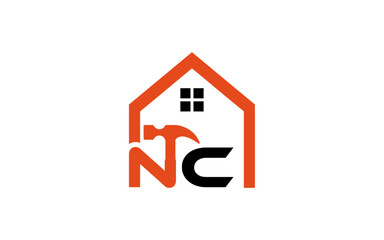 Construction Building with initial Logo Icon Design Vector