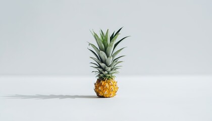 Fresh small pineapple fruit on a clean white background