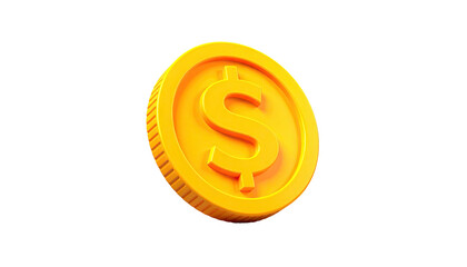 A 3D-rendered gold coin with a dollar sign, floating against a black background