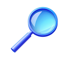 Blue magnifying glass