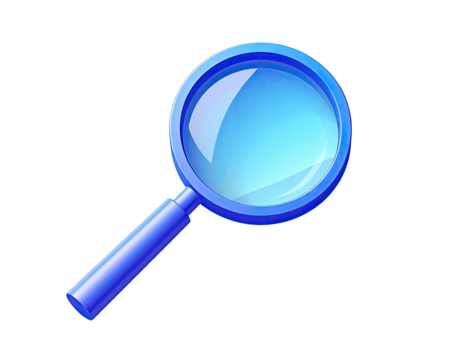 Blue magnifying glass
