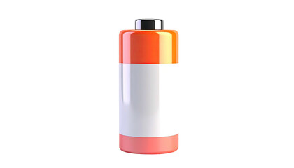 A vertically oriented battery icon with a partially filled orange and white indicator