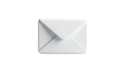 A pristine white closed envelope with soft shadows against a stark black background