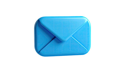 A 3D-rendered, light-blue envelope with subtle grid texture floats on black