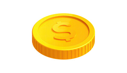 A golden coin with a dollar sign, casting a slight shadow against a black background