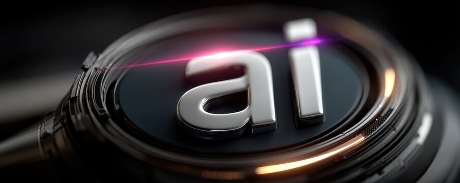 Logo design featuring the word AI in white on a dark blue background for technology branding