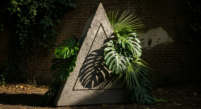 Tropical palm trees and exotic foliage create a beautiful summer landscape in a sunny park with blue sky - Powered by Adobe