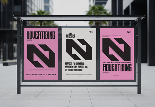 Transit Shelter Advertising Mockup
