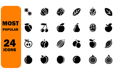 Collection of fruit icon vector with simple shape and isolated on white background for your design.jpg