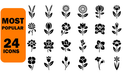 Collection of flower silhouettes vector graphic design illustration flora blossom botanical nature decoration garden spring summer herbs icons.jpg