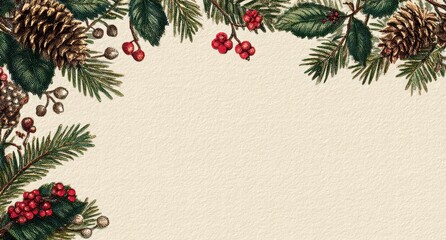 Seamless decorative christmas border with coniferous branches and garlands of christmas lights on transparent background with border, sparkle, glow