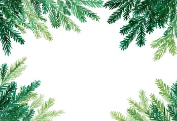 Seamless decorative christmas border with coniferous branches and garlands of christmas lights on transparent background with glow, sparkle, border