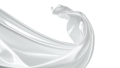 Flowing, pristine white fabric against a black background, capturing elegance