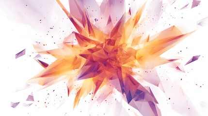 Vibrant geometric explosion radiates outward across a bright white background