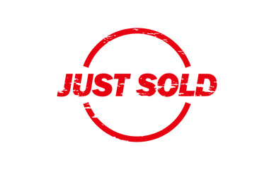 JUST SOLD - Red Rubber Stamp with text JUST SOLD 
