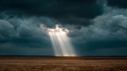 lightning over the field