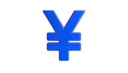 Isolated vibrant blue currency symbol against a stark black background
