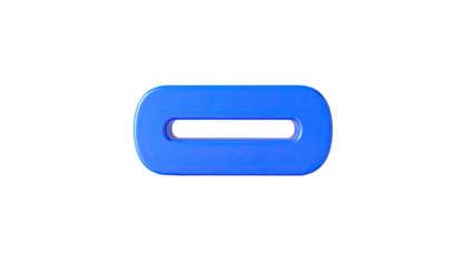 Isolated blue capsule, oblong, with rounded edges, on stark black background