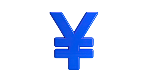Isolated vibrant blue currency symbol against a stark black background