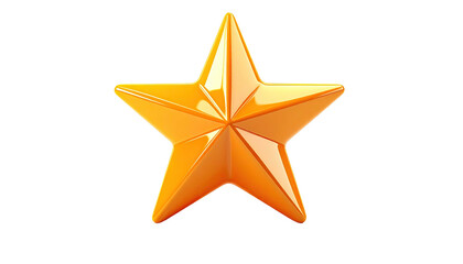 Shiny, golden, five-pointed star with a smooth surface, set against black