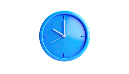 A simple, light-blue, analog clock face against a black background