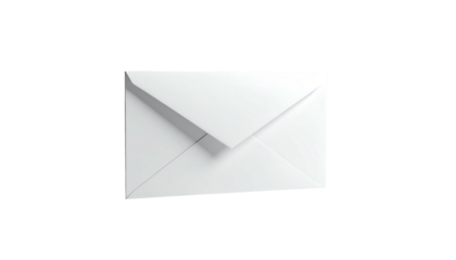 A white closed envelope on a black background, lit from above