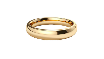 Gleaming gold band ring against a stark black backdrop, reflecting light