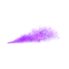 Purple smoke cloud isolated on white background.