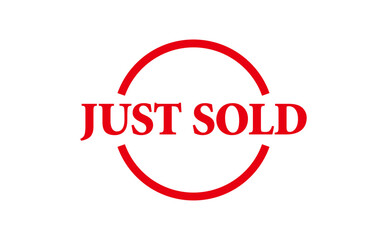 JUST SOLD - Red Rubber Stamp with text JUST SOLD 
