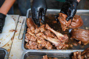 Pork leg rice, Thai food