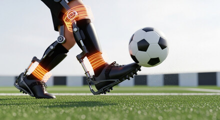 Advanced Athletic Exoskeleton Technology Enhancing a Soccer Player's Leg Power During a Free Kick Strike