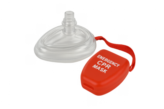Emergency cpr mask and case for first aid training - Powered by Adobe
