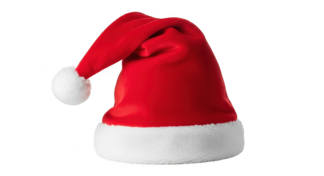 Red santa hat isolated on transparent background