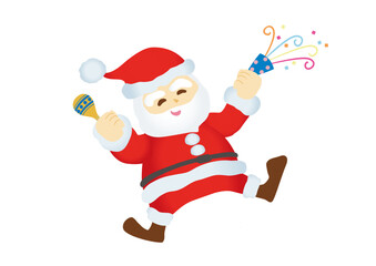 サンタクロースがはしゃいでるイラスト素材