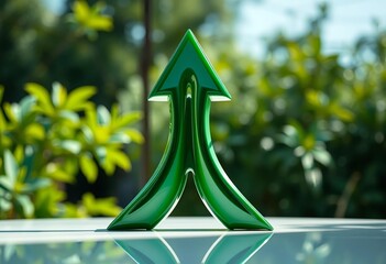 Green up arrow vector icon symbol design for web direction illustration