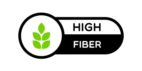Vector High Fiber Label on White Background