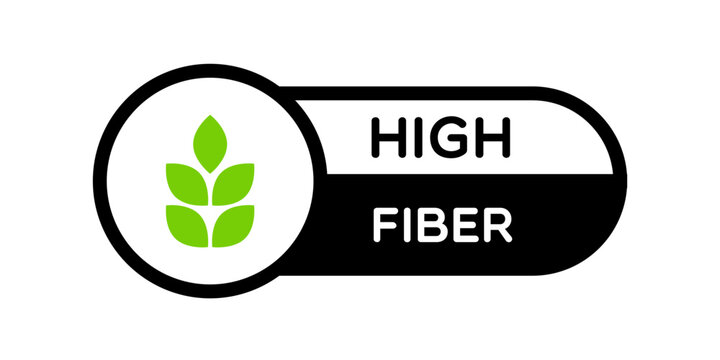 Vector High Fiber Label on White Background
