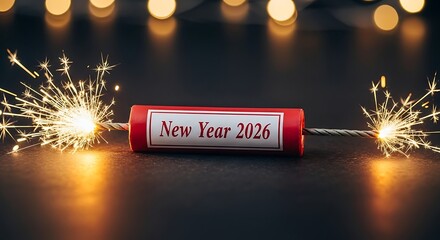 New year 2026 celebration with sparklers and festive lights