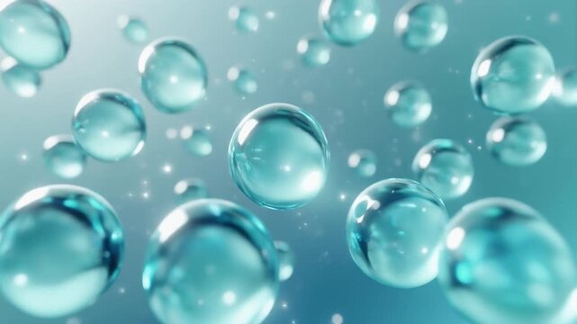 美容成分の分子の科学映像　マイクロ視点  ジェネレーティブAI