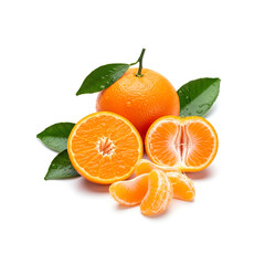 Orange citrus fruit isolated on white background. Clipping path.
