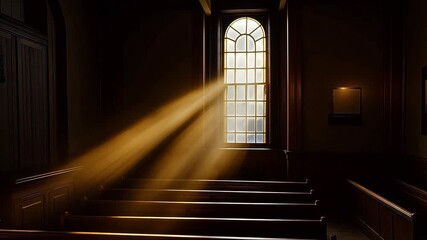 Light streaming through church window
