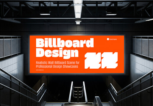 Transit Tunnel Digital Billboard Mockup