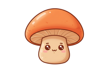 Adorable kawaii mushroom character for playful designs