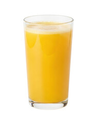 Glass of fresh orange juice isolated on a white background
