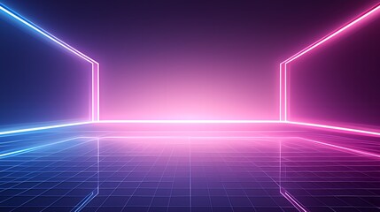 Abstract diamond wave polygon, Korean KPop style, pink and deep blue, wallpaper background illustration poster in light and shadow